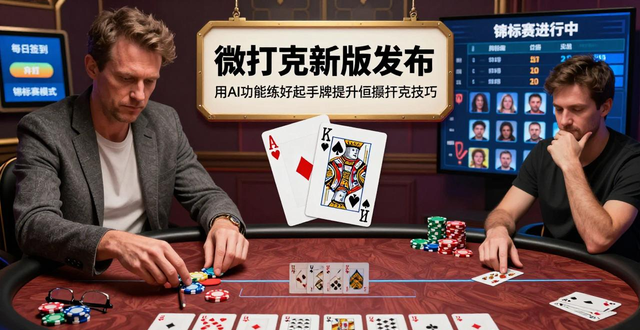 微扑克新版发布 用AI功能练好起手牌提升德州技巧