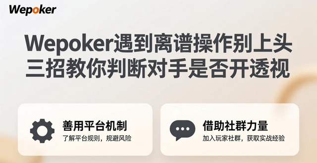 Wepoker遇到离谱操作别上头 三招教你判断对手是否开透视