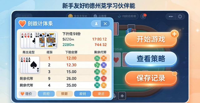 微扑克界面设计，新手友好的德州扑克学习伙伴