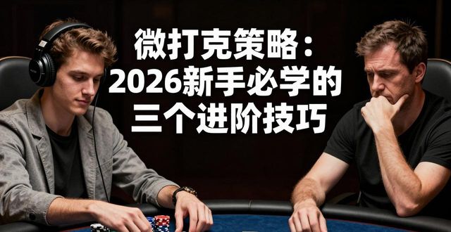 微扑克策略：2026新手必学的三个进阶技巧