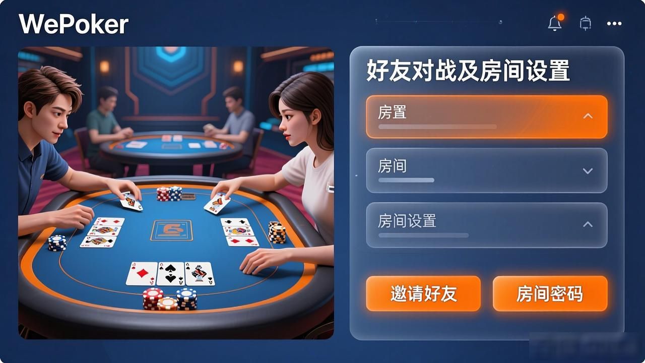 wepoker如何邀请好友对战及房间设置详解