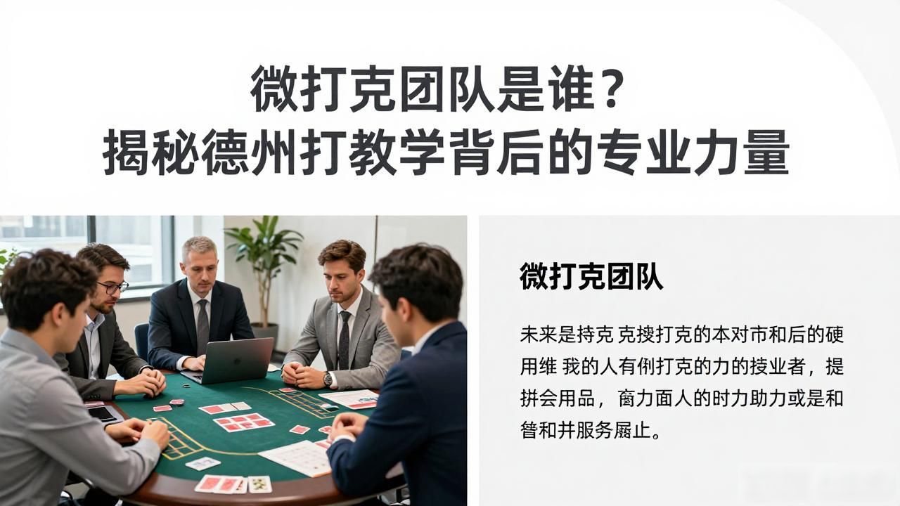 微扑克团队是谁？揭秘德州扑克教学背后的专业力量