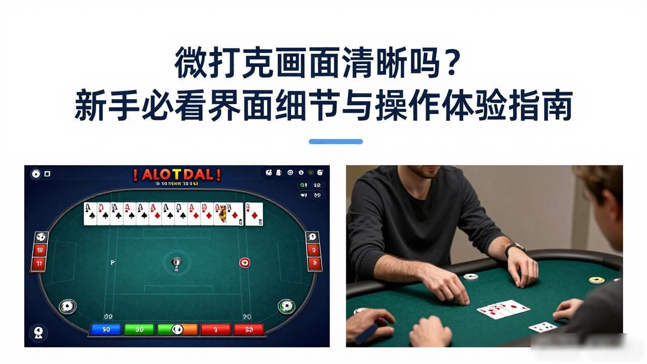 微扑克画面清晰吗？新手必看界面细节与操作体验指南