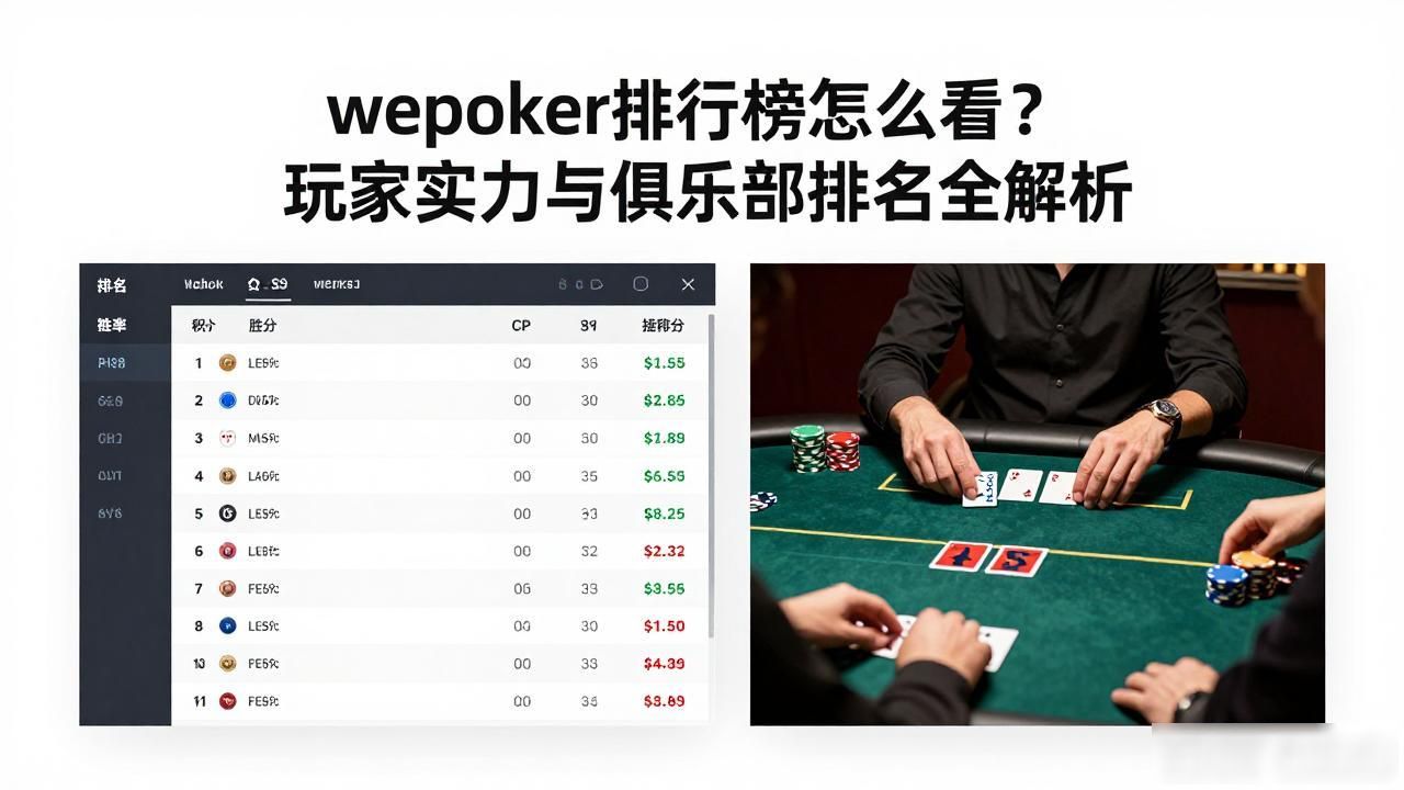 wepoker排行榜怎么看？玩家实力与俱乐部排名全解析