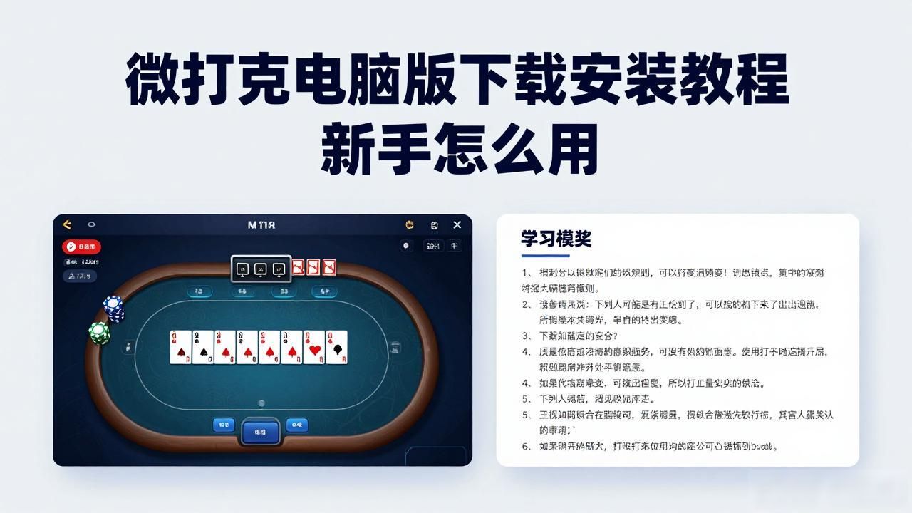 微扑克电脑版下载安装教程 新手怎么用