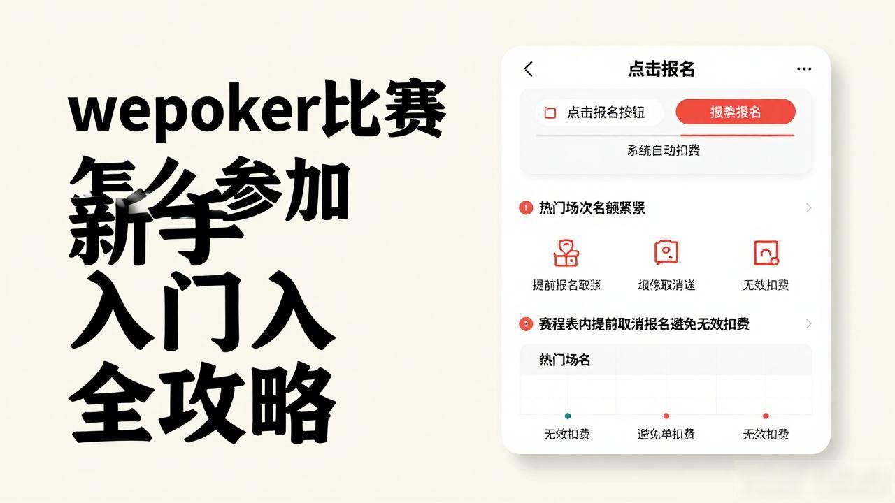 wepoker比赛怎么参加 新手入门全攻略