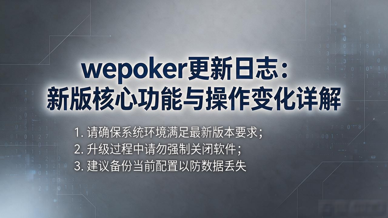 wepoker更新日志：新版核心功能与操作变化详解