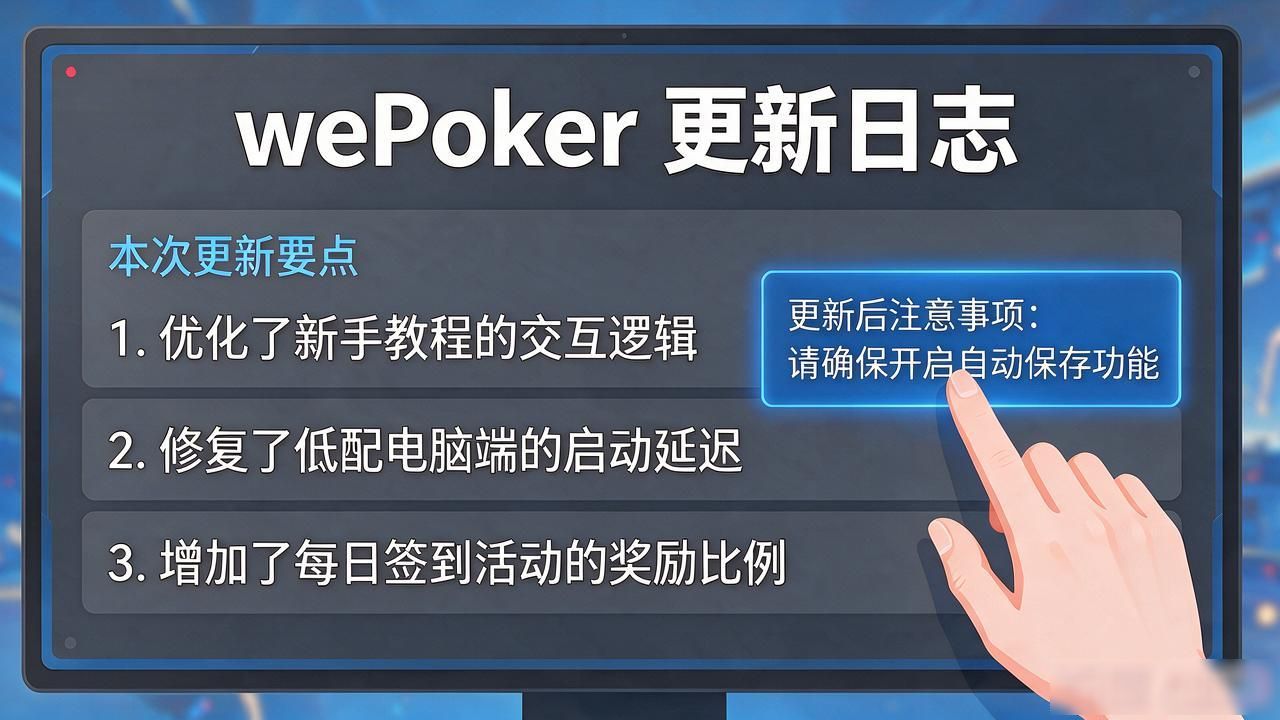 wepoker更新日志里新手最该留意的几个改动