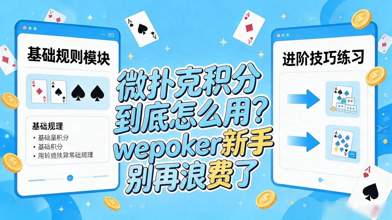 微扑克积分到底怎么用？wepoker新手别再浪费了