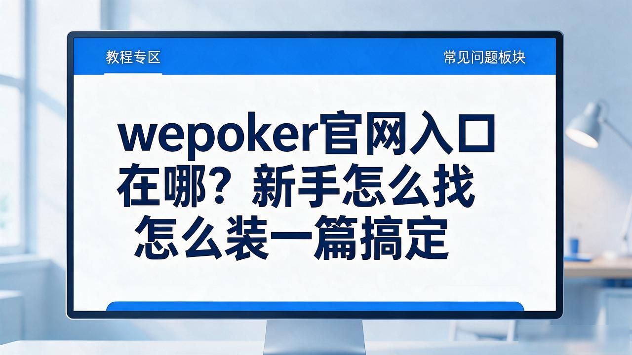 wepoker官网入口在哪？新手怎么找怎么装一篇搞定
