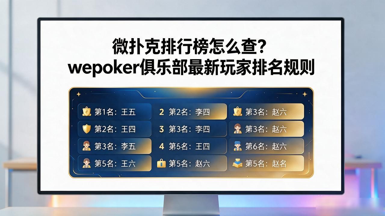 微扑克排行榜怎么查？wepoker俱乐部最新玩家排名规则